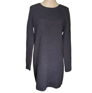 COS Deep Blue Sweater Dress Mini Long Sleeve Knit Women's Size M Possibly Wool